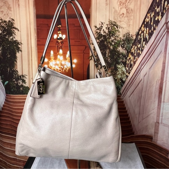 Handbags - COACH MADISON LEATHER SMALL PHOEBE SHOULDER BAG CREAM, GOLD HARDWARE ❤️❤️